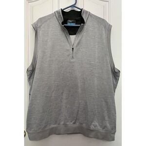 PGA Men's Soft Shell Vest Quarter Zip Size XXL 2XL Polyester Pullover Gray Golf